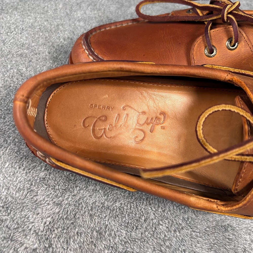 Sperry Gold Cup Authentic Original Boat Shoes Tan Leather Mens 8.5 W STS12428 - Picture 13 of 14